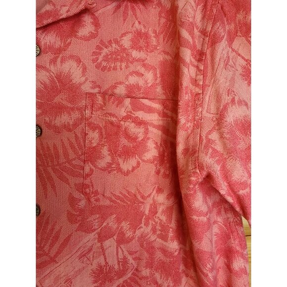 Ocean & Coast Shirt Mens Large Tropical Print Camp Wooden Button Travel - Picture 16 of 16